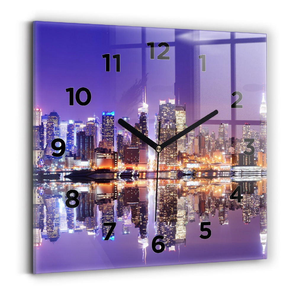 Négyzet alakú üvegóra 30x30 New York City éjszaka