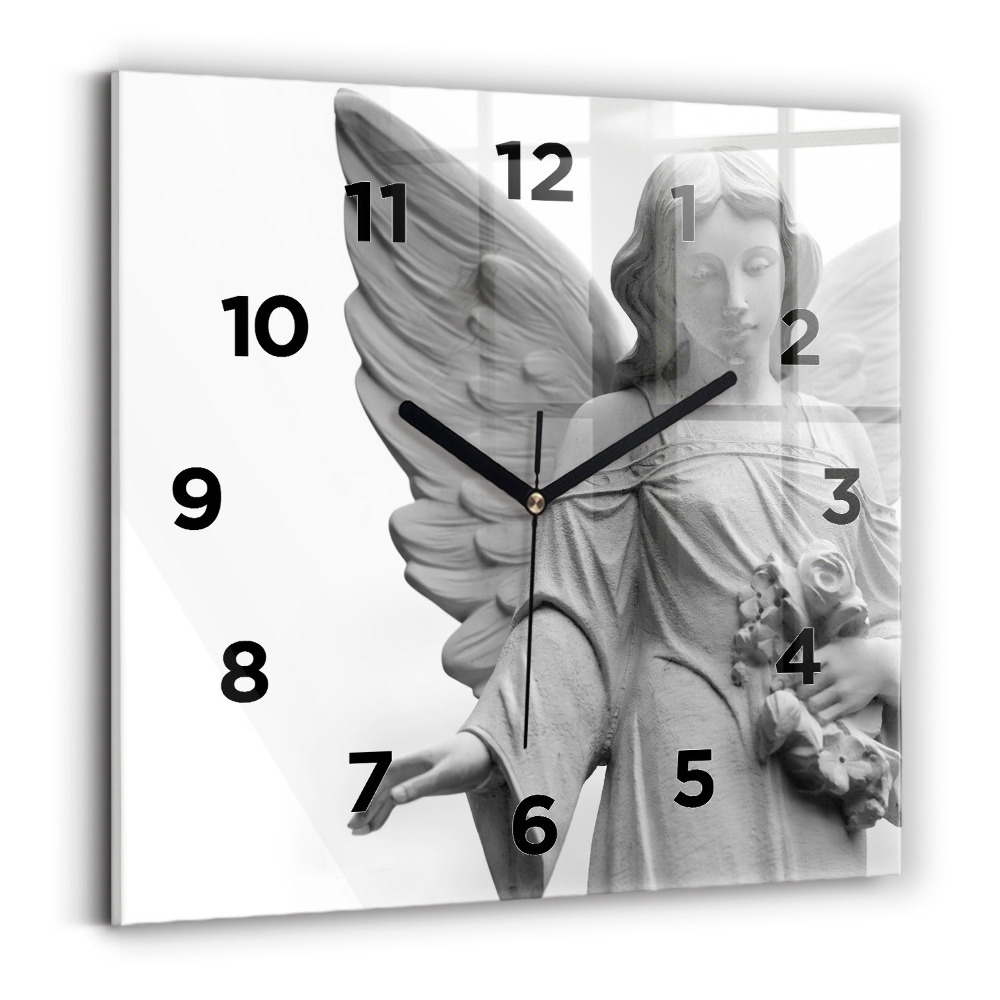 Négyzetes üvegóra 30x30 Régi angyal szobor