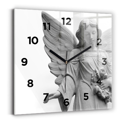 Négyzetes üvegóra 30x30 Régi angyal szobor