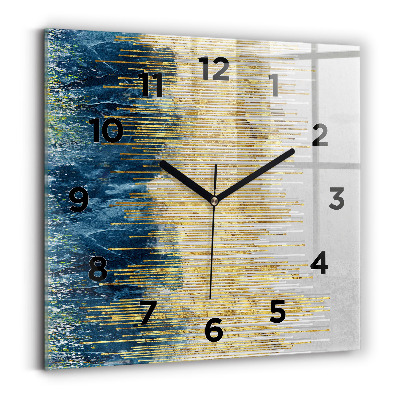 Szögletes üvegóra 30x30 Dekoratív minta és arany