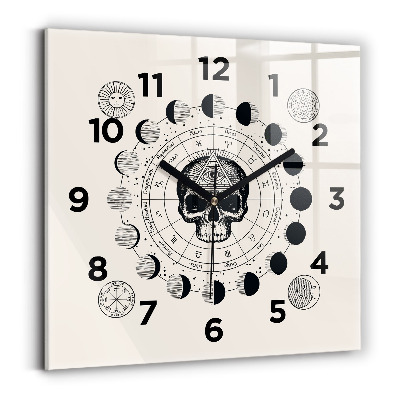 Szögletes üvegóra 30x30 Holdfázisok