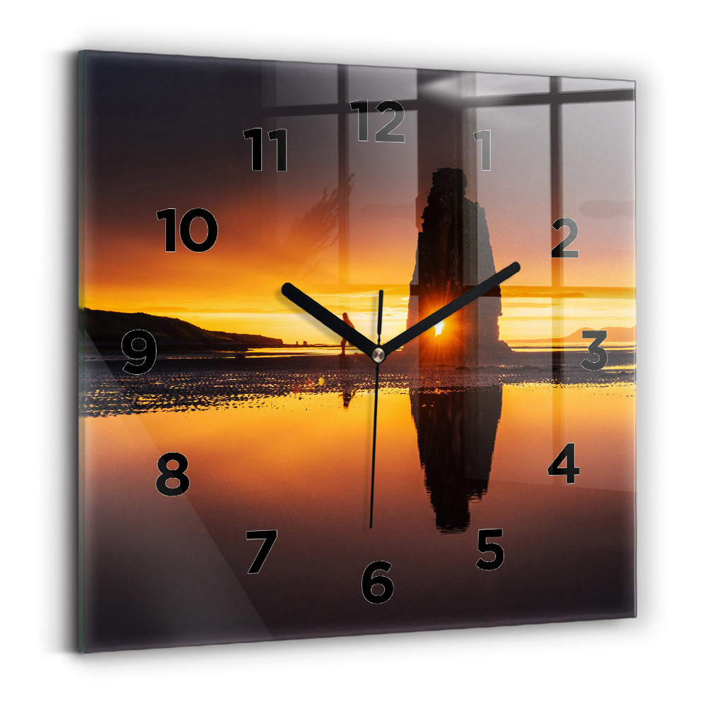 Szögletes fali üvegóra 30x30 Futó és naplemente