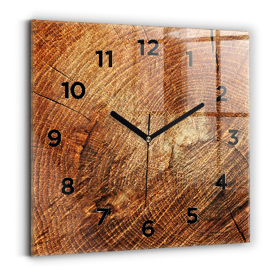 Négyzetes üvegóra 30x30 Öreg fatörzs