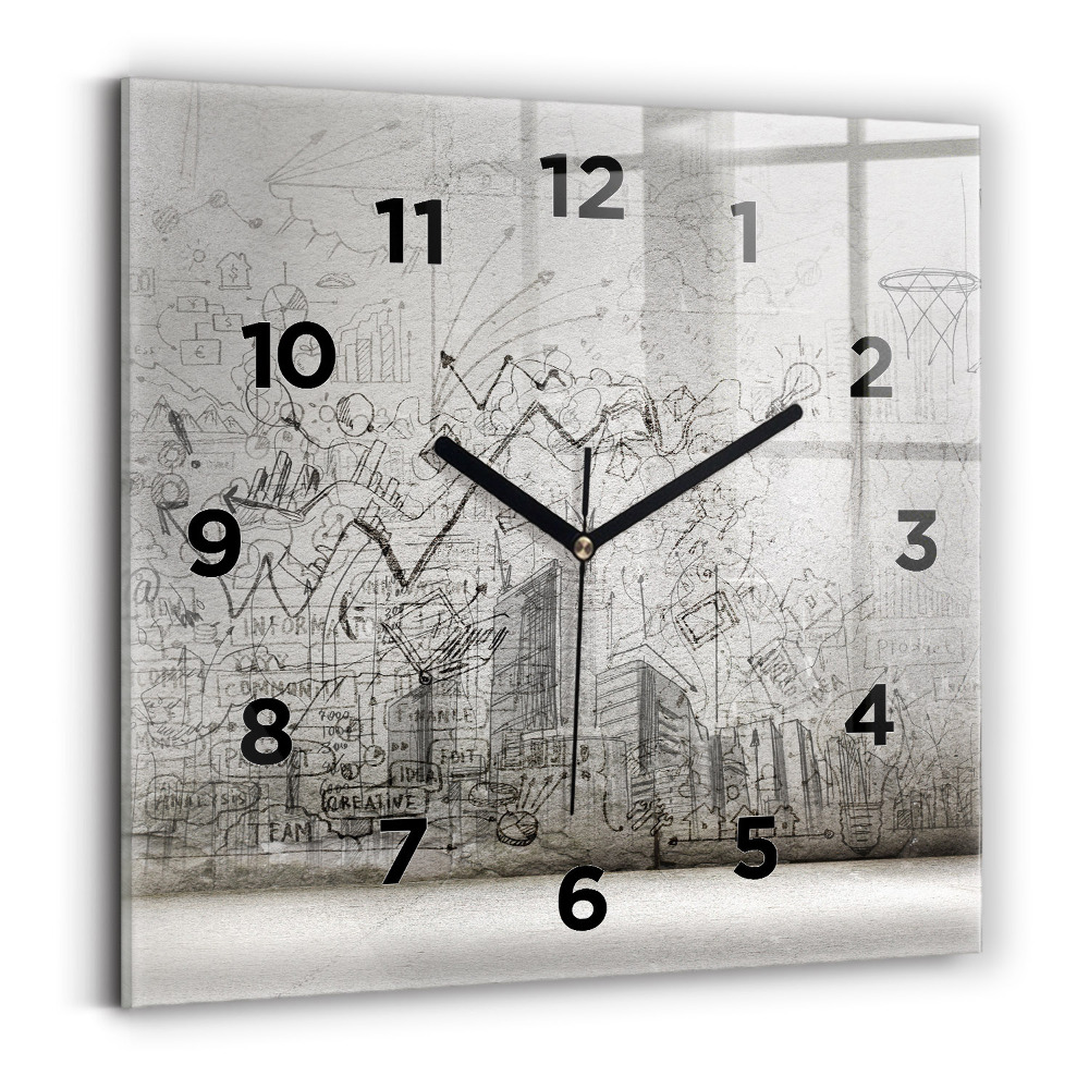 Szögletes fali üvegóra 30x30 Városvázlat