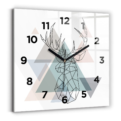 Szögletes üvegóra 30x30 Rénszarvas skandináv stílusban