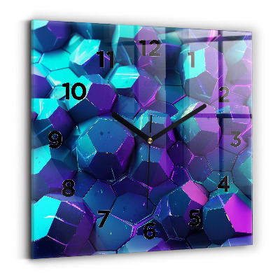 Szögletes fali üvegóra 30x30 Geometriai figurák