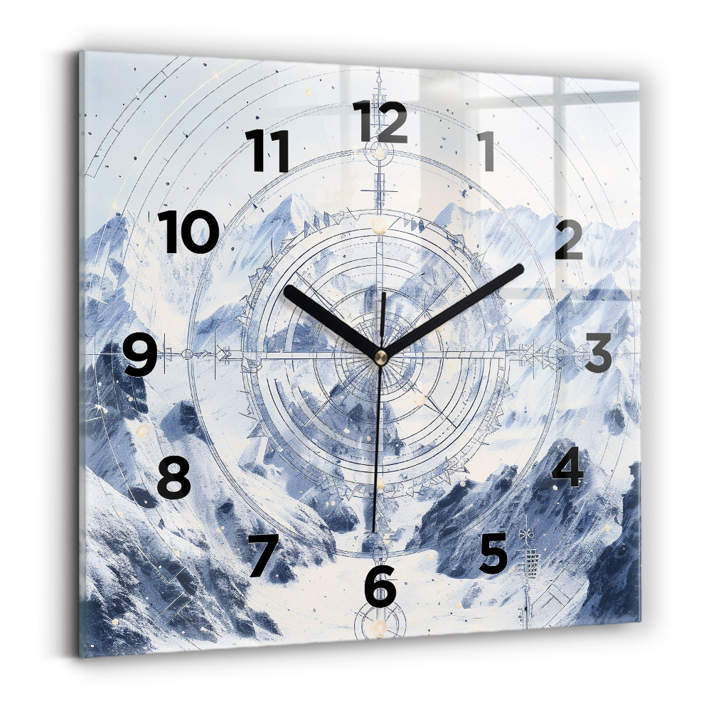 Négyzet alakú üvegóra 30x30 Kék rajzok