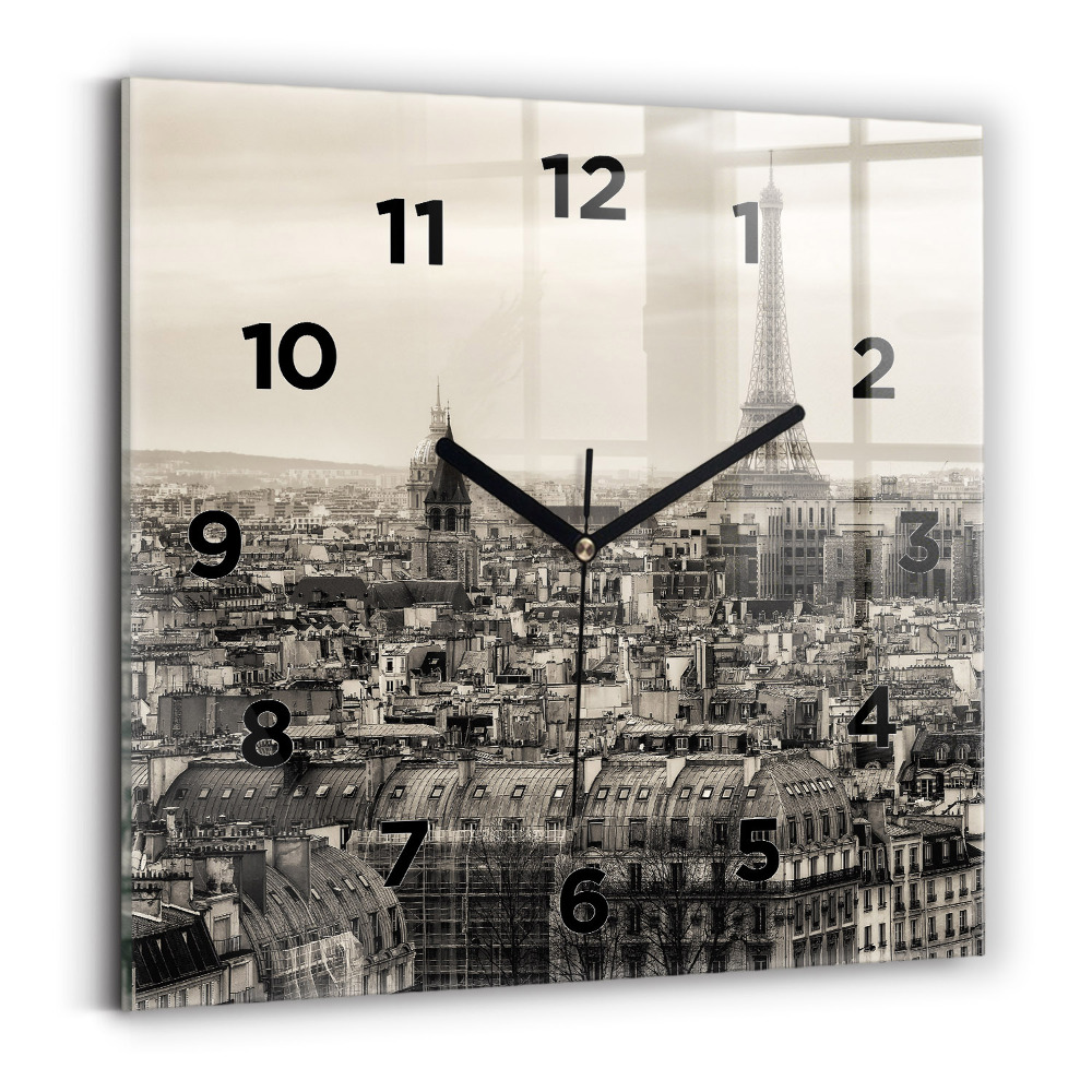 Négyzetes üvegóra 30x30 Párizs panoráma táj