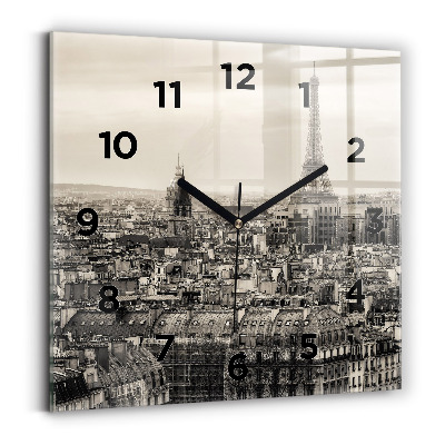 Négyzetes üvegóra 30x30 Párizs panoráma táj