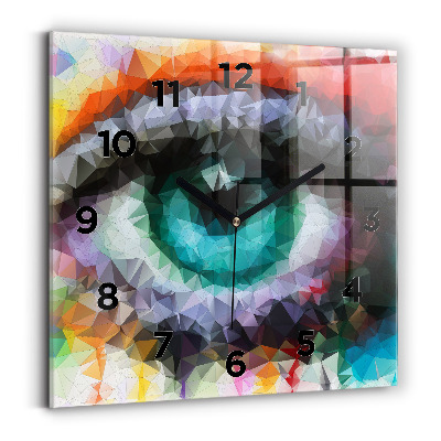 Négyzetes üvegóra 30x30 Színes emberi szem
