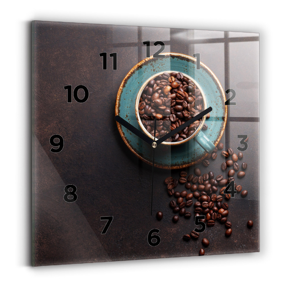 Szögletes üvegóra 30x30 csésze kávé