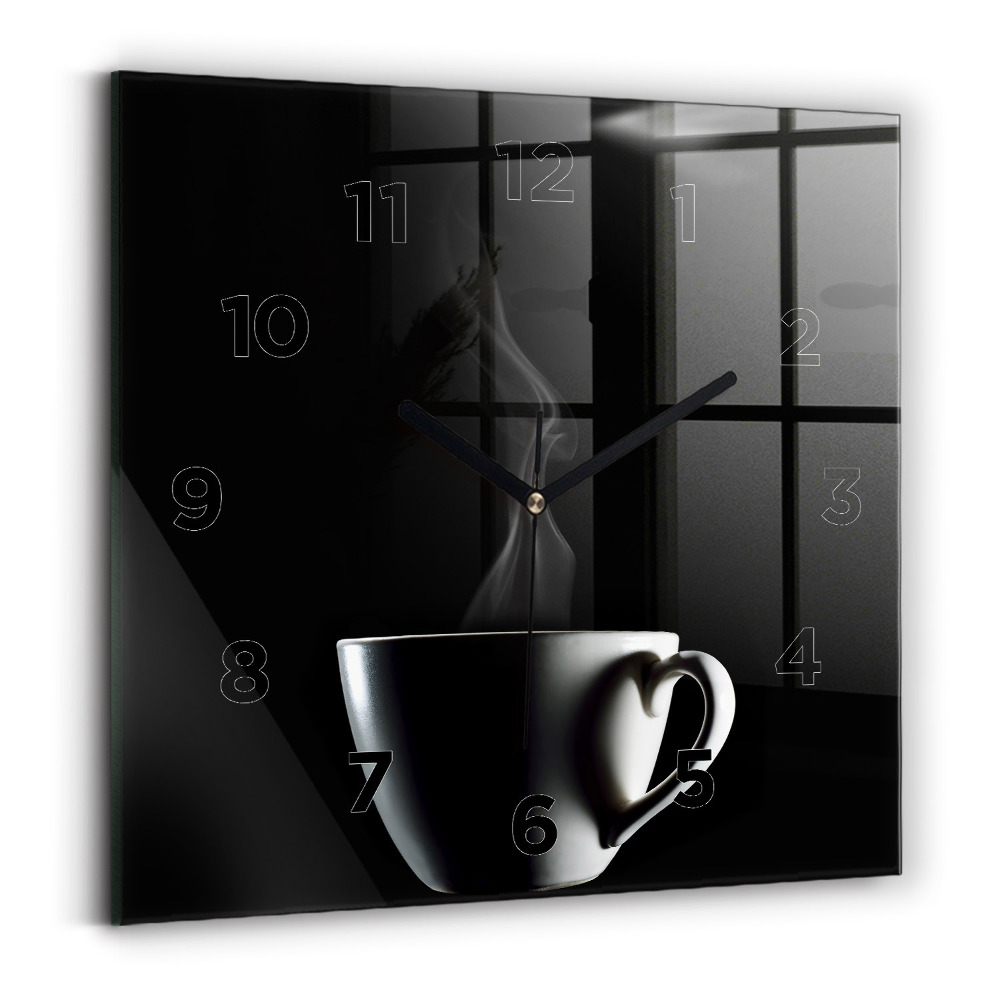 Szögletes fali üvegóra 30x30 csésze kávé