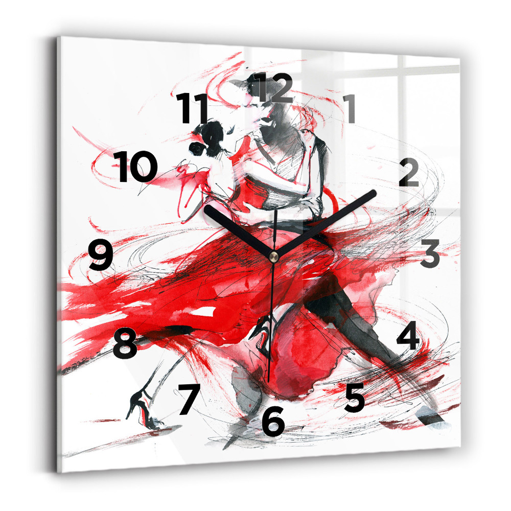 Szögletes fali üvegóra 30x30 Táncoló pár