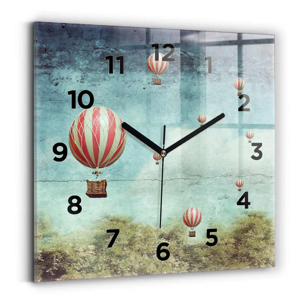 Négyzetes üvegóra 30x30 Festett léggömbök