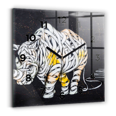 Szögletes üvegóra 30x30 Absztrakt orrszarvú