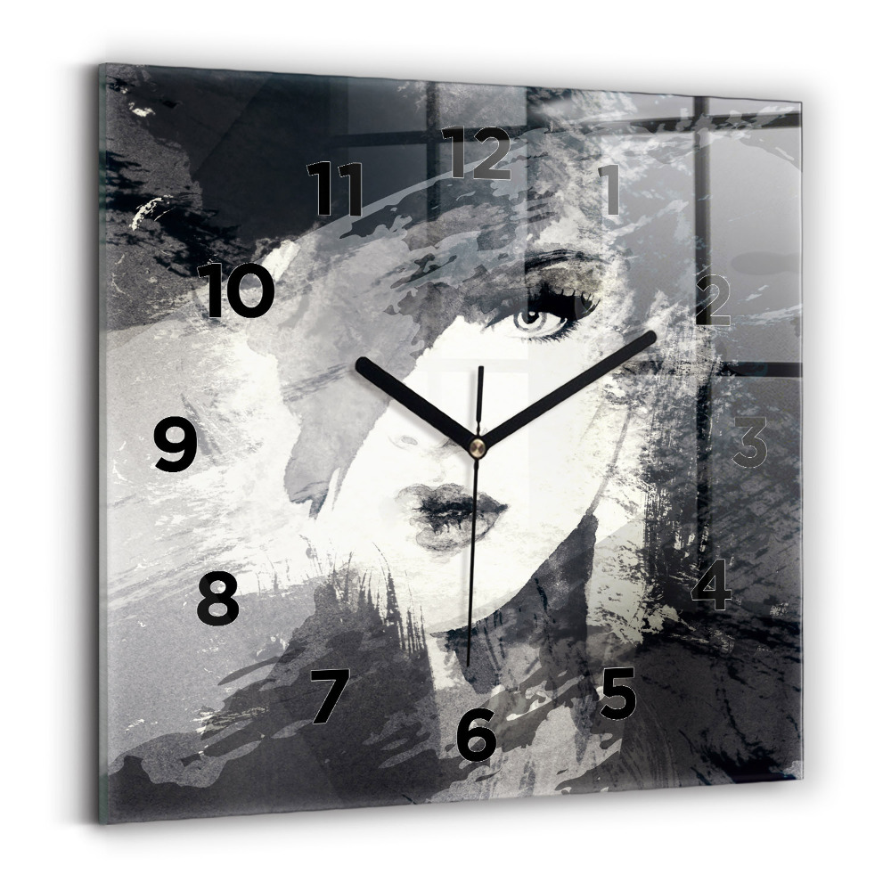 Szögletes fali üvegóra 30x30 Nő – akvarellek