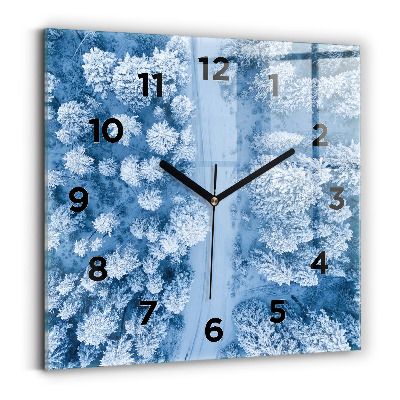 Négyzetes üvegóra 30x30 Erdő drónból