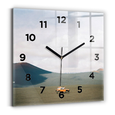 Négyzetes üvegóra 30x30 Jármű a kamcsatkai sivatagban