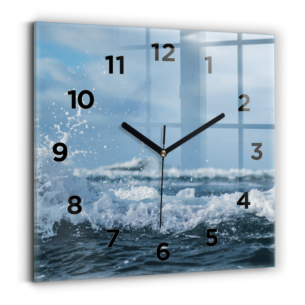 Szögletes fali üvegóra 30x30 Tengeri hullám fotózás