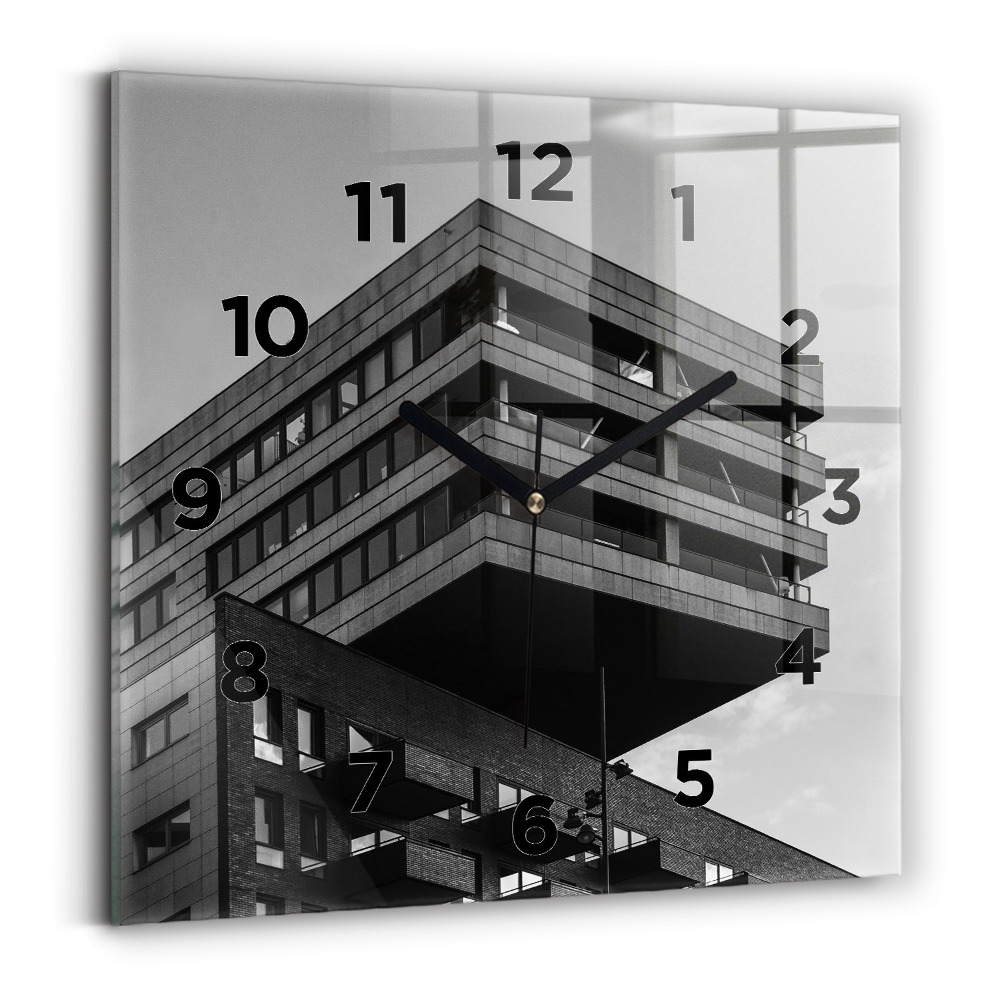 Négyzet alakú üvegóra 30x30 Építészet Amszterdamban