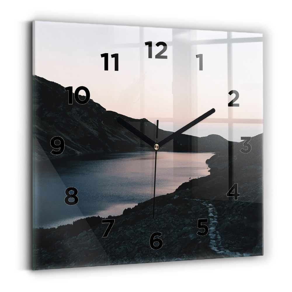 Szögletes fali üvegóra 30x30 Tó és hegyek