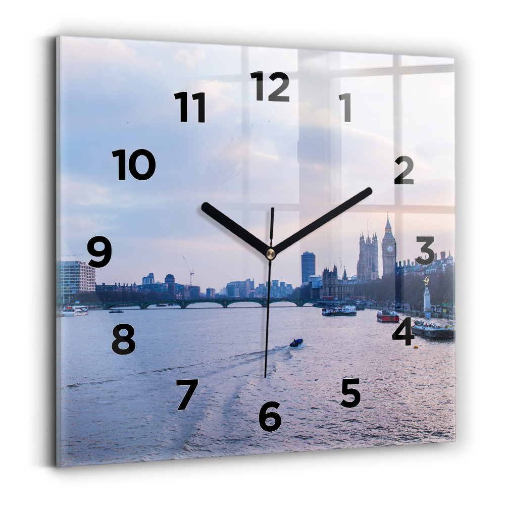 Szögletes fali üvegóra 30x30 London Eye panoráma a városra
