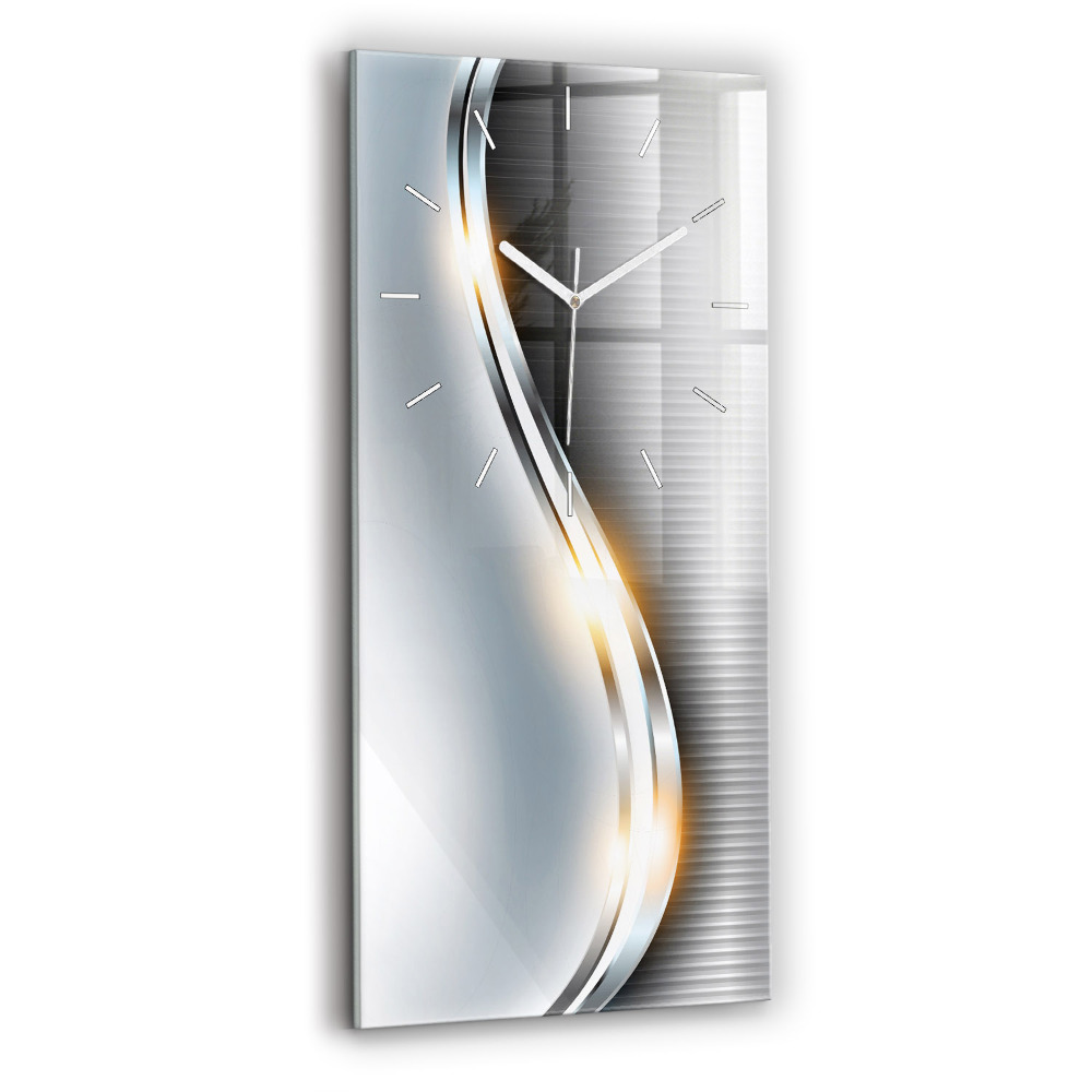 Négyszögletes fali üvegóra 30x60 Fém absztrakció