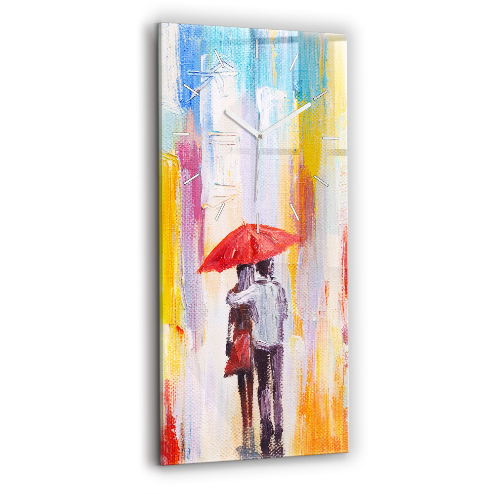 Négyszögletes üvegóra 30x60 Pár az esőben