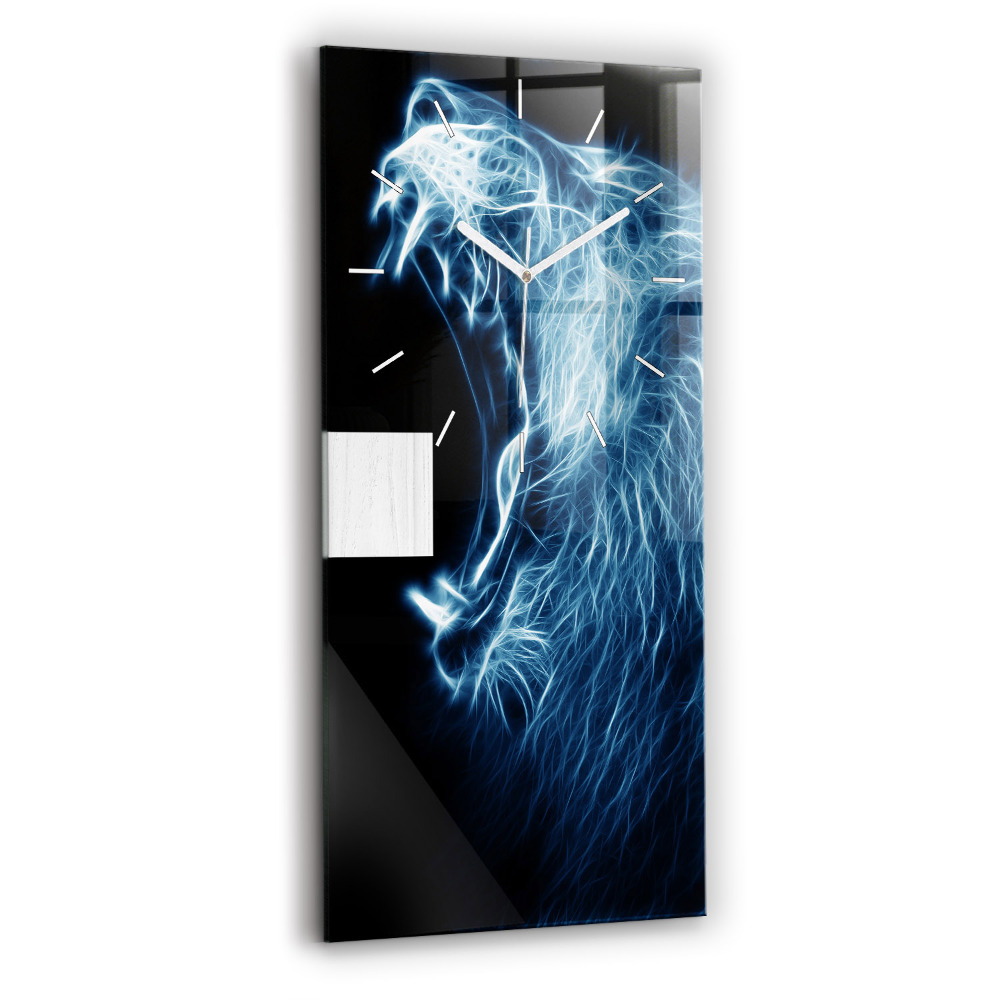 Négyszögletes üvegóra 30x60 Vad oroszlán