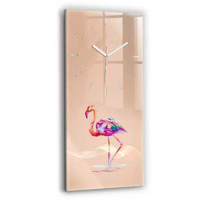 Négyszögletes fali üvegóra 30x60 Flamingo illusztráció