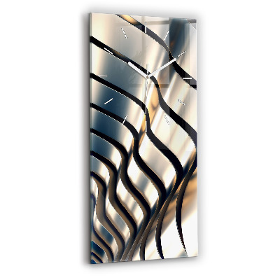 Függőleges üvegóra 30x60 Ezüst mintás