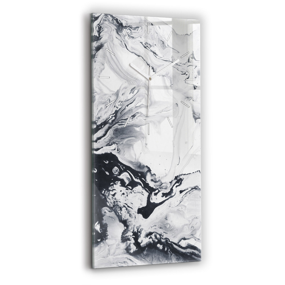 Négyszögletes üvegóra 30x60 Absztrakt tinta márvány