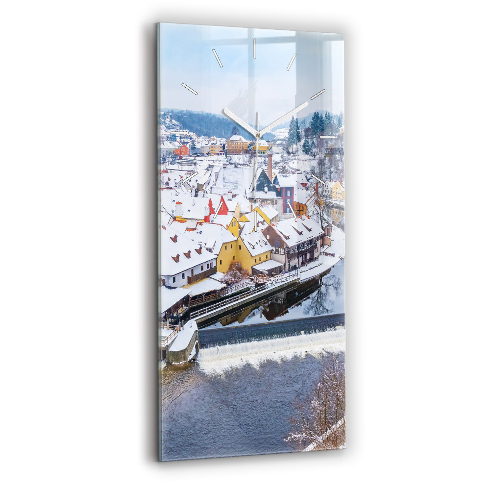 Négyszögletes üvegóra 30x60 Panoráma a városra télen