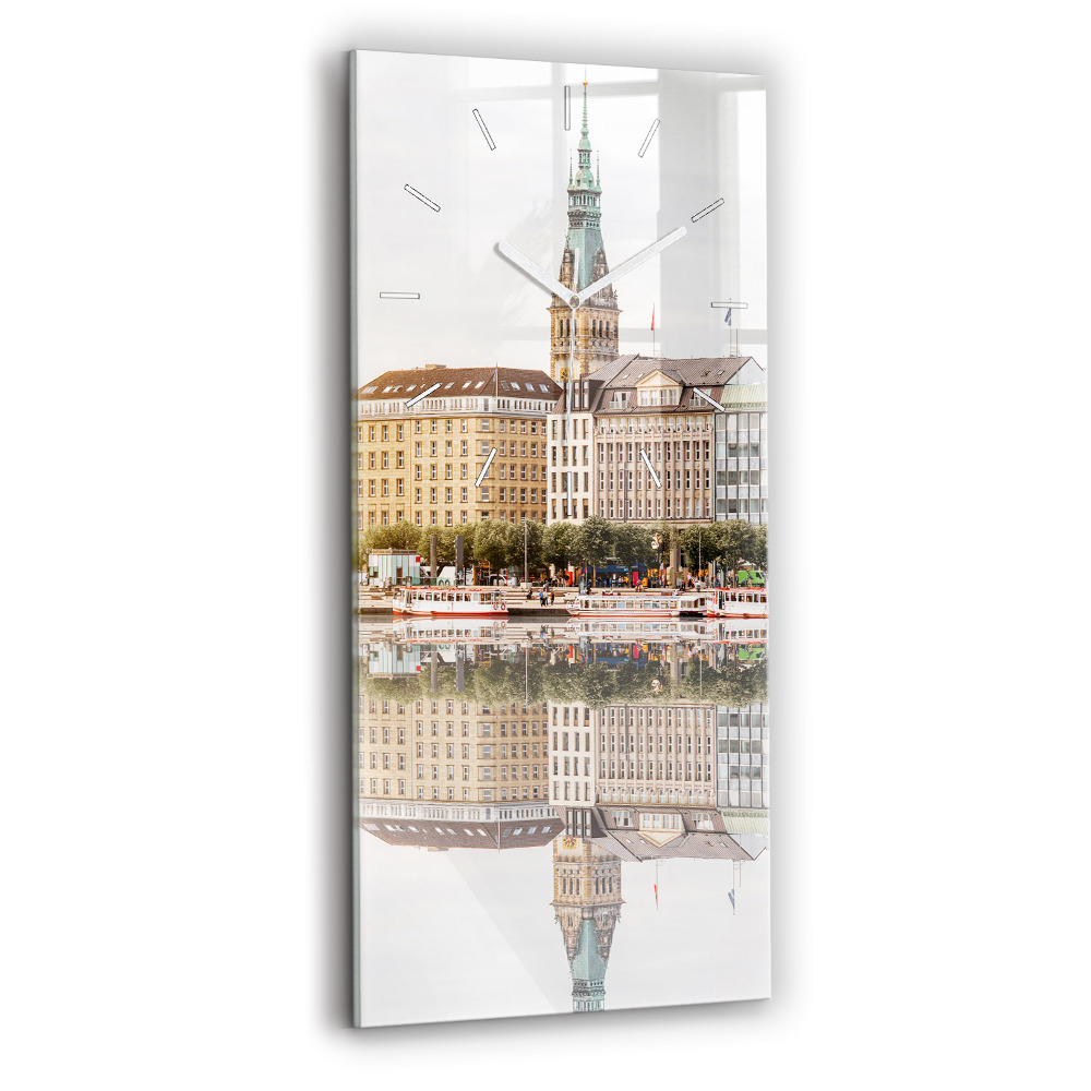 Négyszögletes üvegóra 30x60 Hamburg folyó Németország