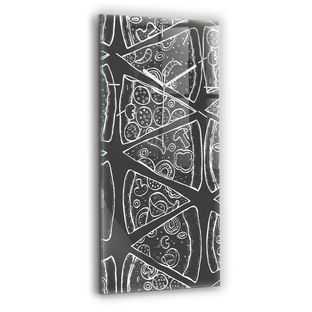 Négyszögletes fali üvegóra 30x60 Festett pizza