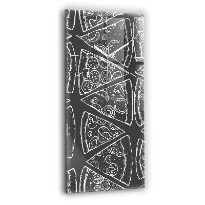 Négyszögletes fali üvegóra 30x60 Festett pizza