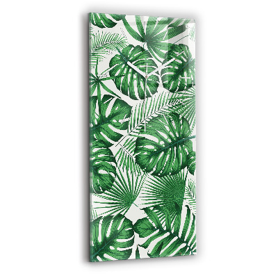 Függőleges üvegóra 30x60 Monstera levelek