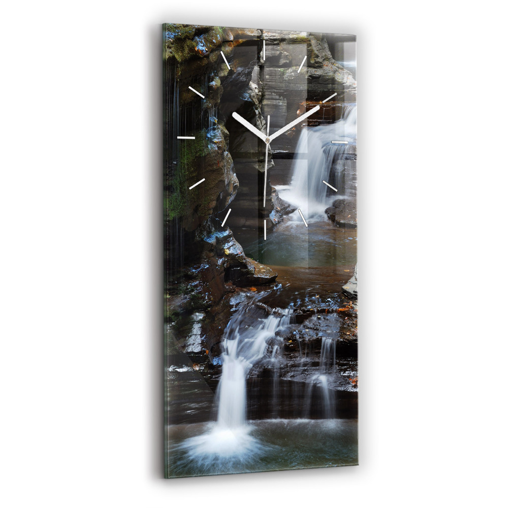 Négyszögletes üvegóra 30x60 Vízesés és Izland sziklái