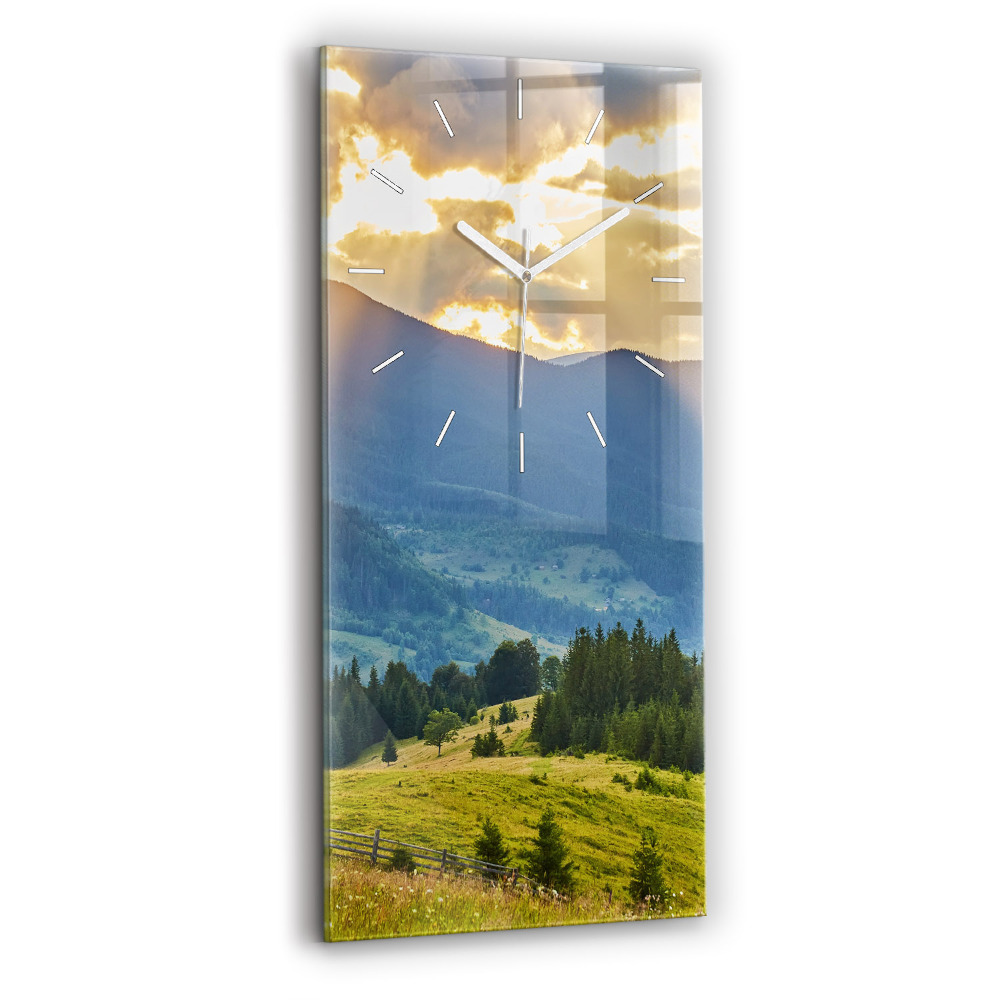 Négyszögletes üvegóra 30x60 Táj erdőkkel