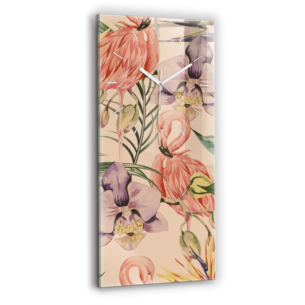 Négyszögletes üvegóra 30x60 Trópusi pálmalevél