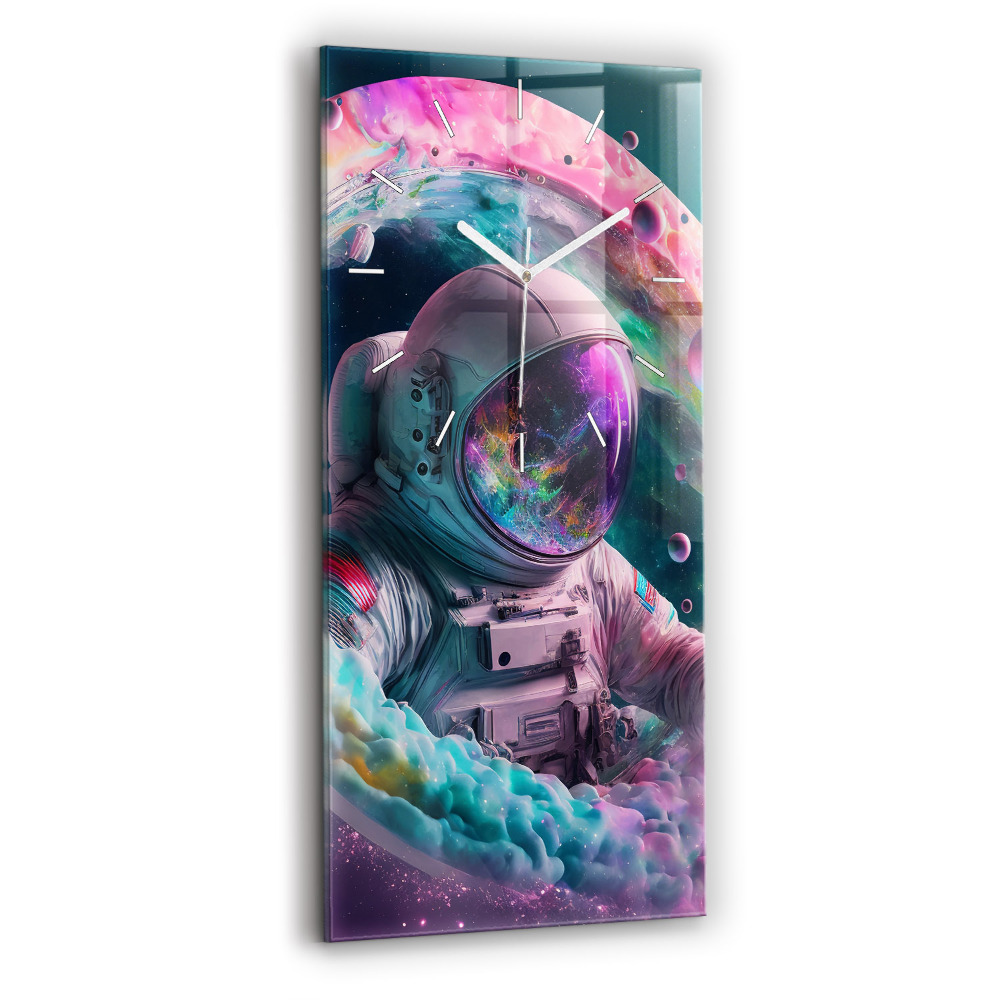 Függőleges üvegóra 30x60 Űrhajós és színes felhők