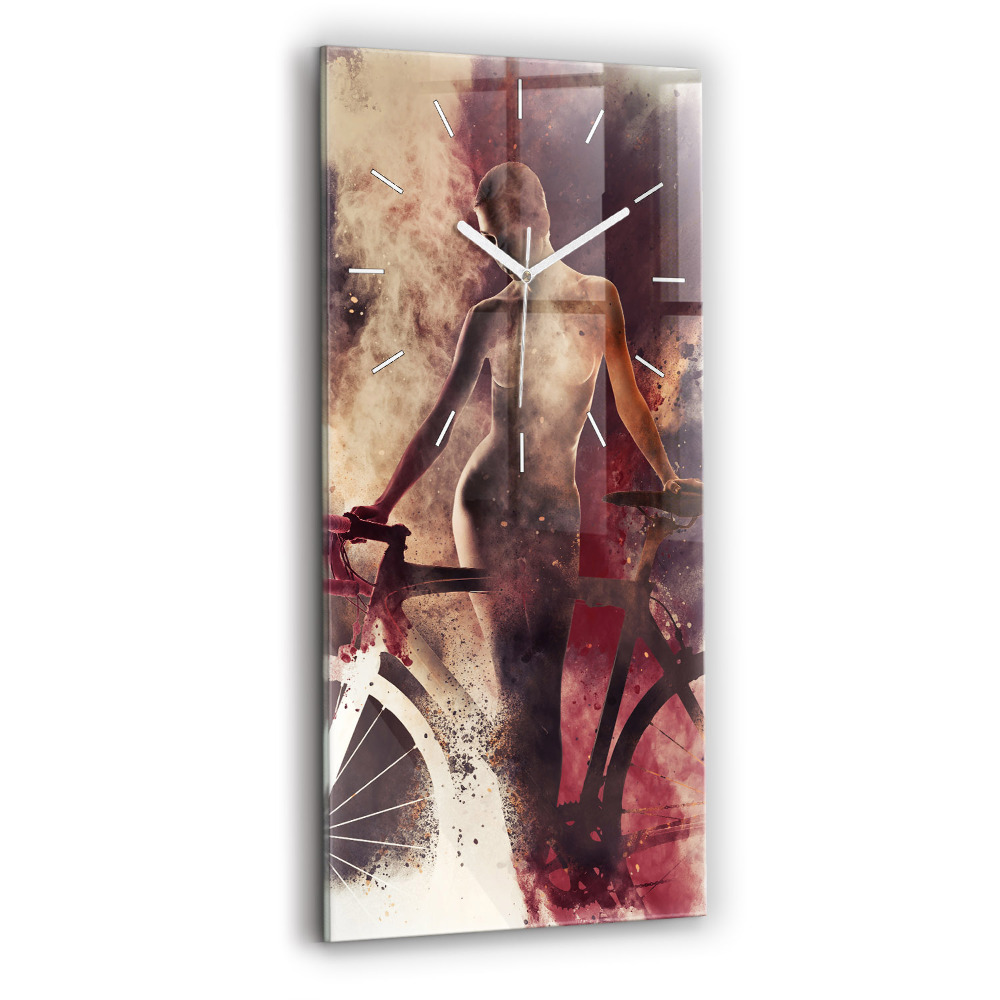 Függőleges üvegóra 30x60 Nő és kerékpár