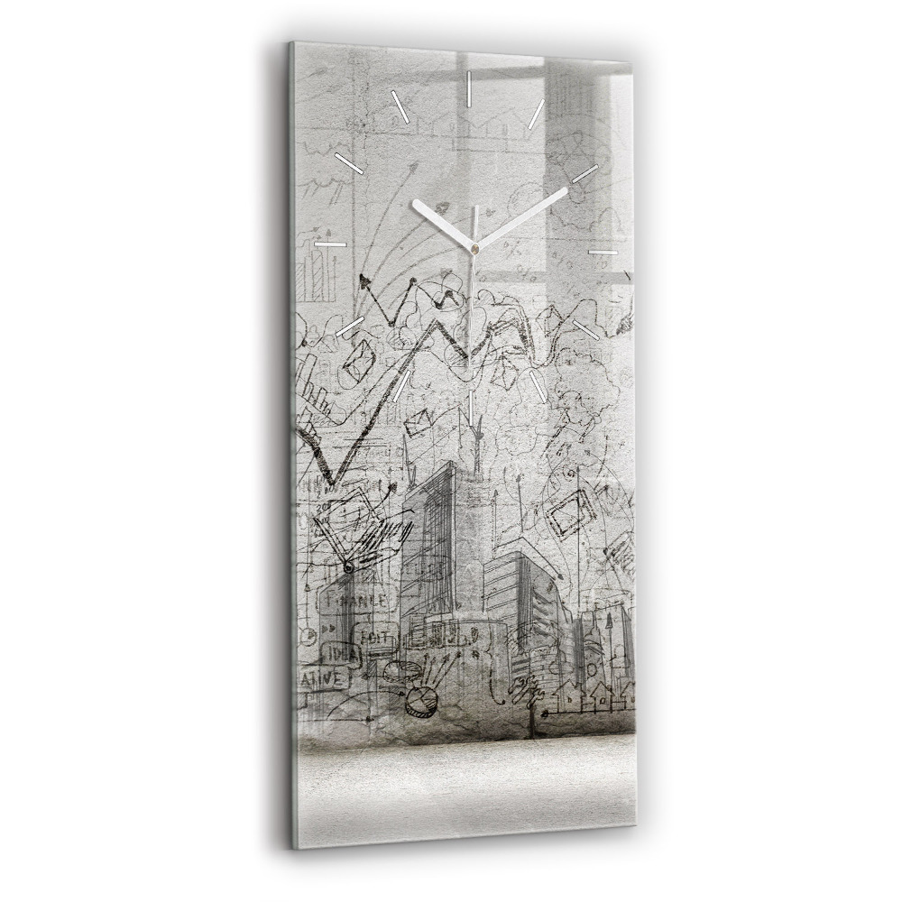 Négyszögletes üvegóra 30x60 Városvázlat