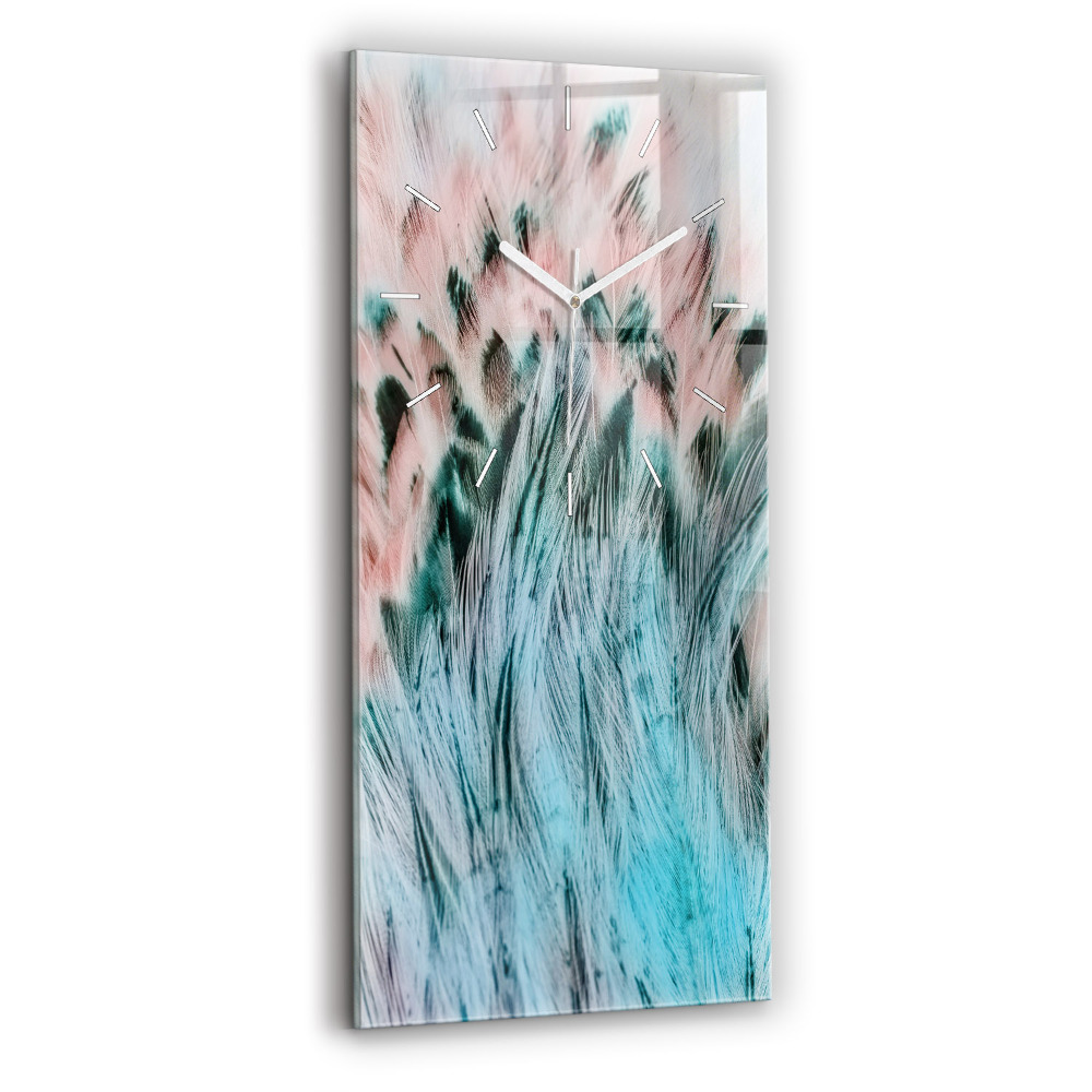 Négyszögletes fali üvegóra 30x60 Színes tollak