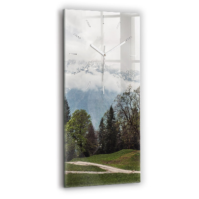 Négyszögletes fali üvegóra 30x60 Hegyi kilátás