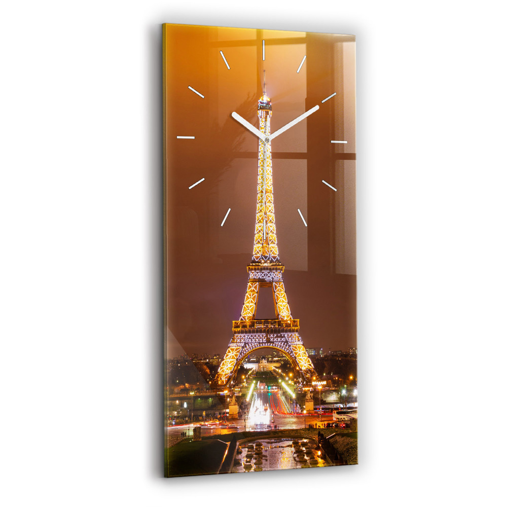 Négyszögletes üvegóra 30x60 Kivilágított Eiffel-torony