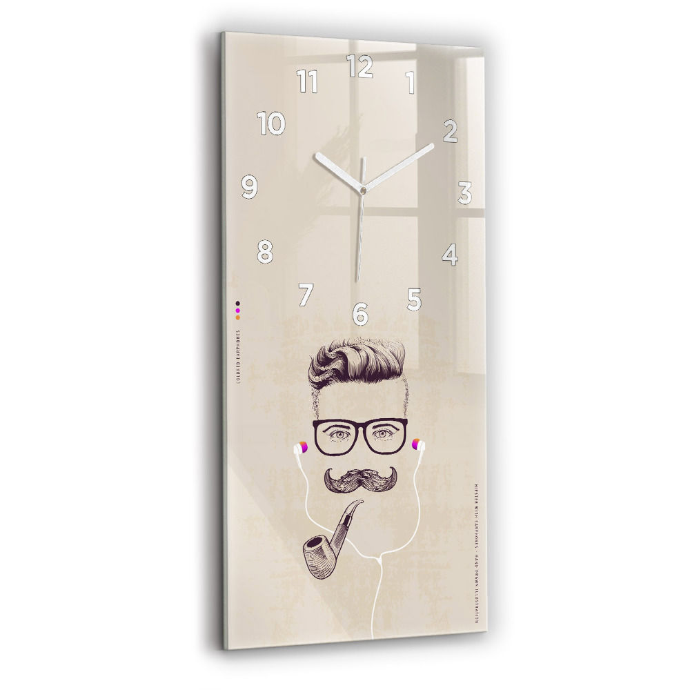 Függőleges üvegóra Férfi pipával