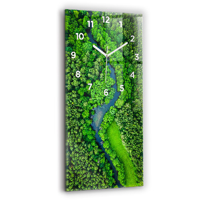 Négyszögletes üvegóra Folyó az erdőben