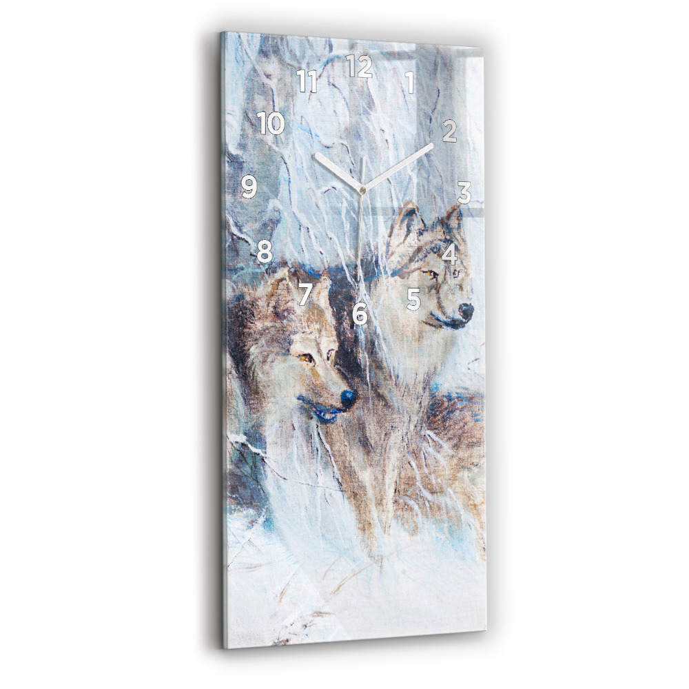 Függőleges üvegóra Farkasok az erdőben