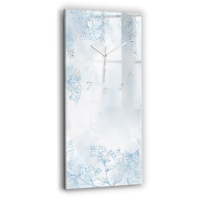 Négyszögletes fali üvegóra Növényvázlat